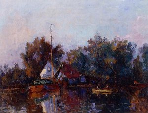 Canal In Holland Near Rotterdam — ألبرت تشارلز ليبورغ
