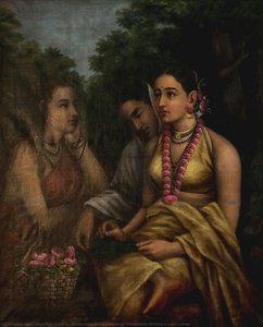 Shakuntala Patra Lekhan Of Shakuntala Writing A Love Letter — Raja Ravi Varma