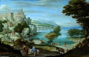 A Seashore With A Castle — Giovan Battista Viola