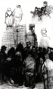 Sketches For The Drawing Of An Auction — Vincent Willem Van Gogh
