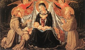 Madonna And Child With Sts Francis And Bernardine, And Fra Jacopo — Бензо Золотій