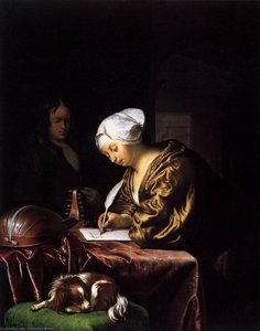 Woman Writing A Letter — Frans Van Mieris