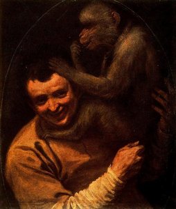 Uomo Con Scimmia — Annibale Carracci