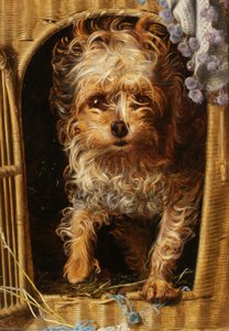 Darby In His Basket Kennel — Anthony Frederick Augustus Sandys