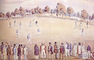 Lithograph Depicting Grand Intercolonial Cricket Match, 1858 — Henry Heath Glover
