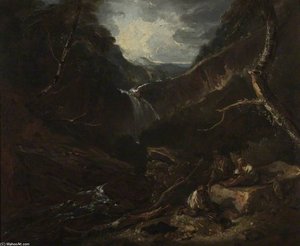 Mountain Glen And Torrent — Thomas Barker
