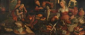 Kitchen Scene, Pieter Aertsen, 1560 - 1565 — Pieter Aertsen