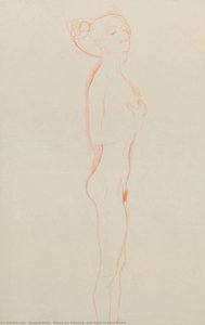 La Jeune Femme Nue Tenant Son Bras À Sa Poitrine — Gustave Klimt