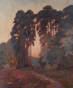 Woodland Scene With Lone Figure — William Herbert Allen