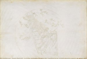 La Divina Commedia, Paradiso Xxi. Übergang Zur Siebten Planetenkugel (saturns Himmel): Dante Sieht Jakob — Sandro Botticelli