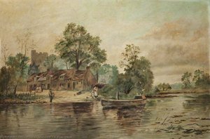 A River Scene — Thomas Grimshaw