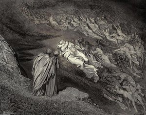 El Infierno, Canto 5, Versos 105-106. 'el Amor Nos Llevó A Una Muerte. Cainá Espera El Alma Que Derramó Nuestra Vida.' — Paul Gustave Doré