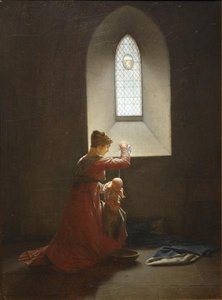 Geneviève De Brabant Dans Sa Prison Baptisant Son Fils — Jean Baptiste Mallet
