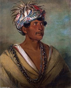 Tuch-ee, Ein Gefeierter Kriegshäuptling Der Cherokee — George Catlin
