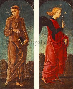 St Francis Of Assisi And Announcing Angel (panels Of A Polyptych) — Cosmè Tura