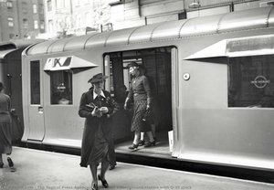Earls Court Underground Station With Q-38 Stock — The Topical Press Agency