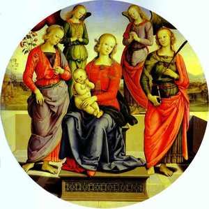 The Virgin And Child Surrounded By Two Angels, St. Rose, And St. Catherine — Vannucci Pietro (le Perugin)