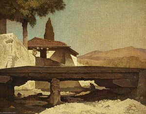 Washing In A Stream At Gouda — Bertram Nicholls
