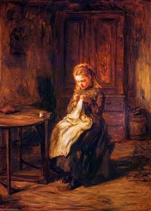 A Girl Sewing — Hugh Cameron Wilson