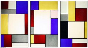 Tripartite Stained Glass Window — Theo Van Doesburg