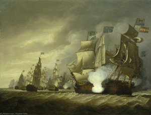 Hms 'victory' Raking The 'salvador Del Mundo' At The Battle Of Cape St Vincent — Thomas Luny