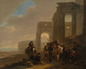 Street Scene With Roman Ruins, Jan Both, C. 1642 - C. 1644 — Jan Both
