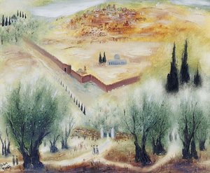 Jerusalem Landscape With Olive Trees, (1960s) — Reuven Rubin