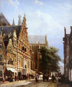 Cornelis Vleeschhal And Grote Kerk In Haarlem Sun — Cornelius Springer