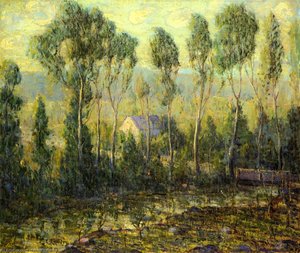 Poplars Along A River — Ernest Lawson