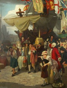 The Unloading Of Two Captured Spanish Treasure Ships At Bristol In September, 1745 — Ernest Board