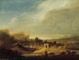 Landscape With View Of A Town — Jan Andrea Lievens Jan Lievens