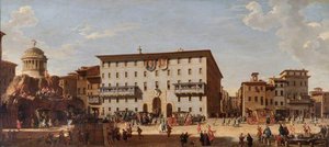 A Festival In The Piazza Di Spagna, Rome, 1727 — Giovanni Paolo Panini