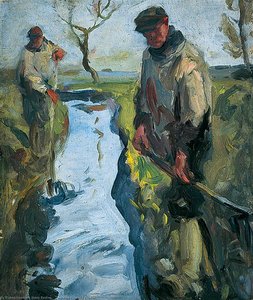 Two Men Clearing Banks — Harry Becker