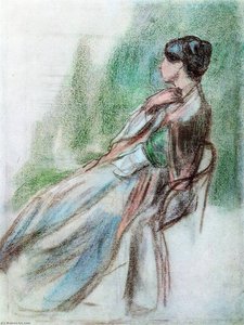 Lady Seated In An Armchair — Viktor Elpidiforovich Borisov Musatov