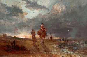Figures On New Brighton Foreshore, Wirral — William Joseph Julius Caesar Bond