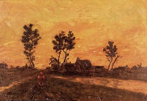 Landscape At Sunset — Vincent Willem Van Gogh