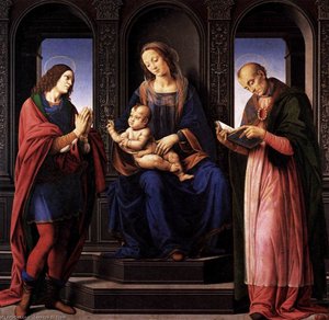 The Virgin And Child With St Julian And St Nicholas Of Myra — Lorenzo Di Credi