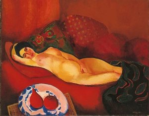 Nude On Red Couch — Moïse Kisling