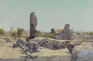 Rome, View Of The Colosseum From The Basilica Of Domitian — Henri-joseph Harpignies