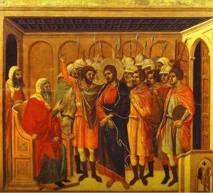 Jesus Before Annas (achter, Centrale Panel), Jezus Voor Anna — Duccio Di Buoninsegna
