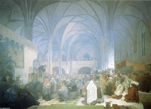 Master Jan Hus Preaching At The Bethlehem Chapel — Alphonse Mucha