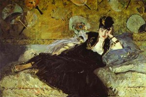 Kobieta Z Fankami (nina De Callias) — Édouard Manet