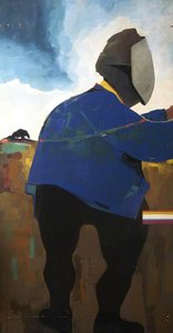 A Triptych Depicting Richard Trevithick, Thomas Newcomen And Sir Charles Eastlake (triptych, Left Wing) — Robert Oskar Lenkiewicz
