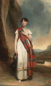 Portrait Of A Lady Wearing Plaid In A Landscape — Sir John Watson Gordon