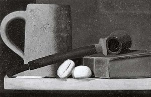 Mug, Pipe, Book And Biscuits, (painting) — John Frederick Peto