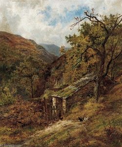 A Garden Corner In Bettws-y-coed — Louis Bosworth Hurt