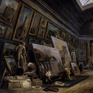 Vista Imaginaria De La Gran Galería Del Louvre (detalle) — Hubert Robert