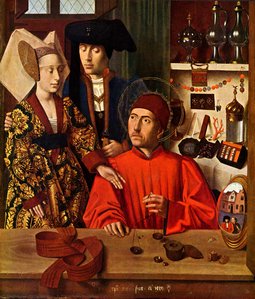 St Eligius In His Workshop — Petrus Christus