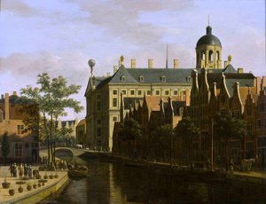 The Nieuwezijds Voorburgwal With The Flower Market In Amsterdam — Gerrit Adriaenszoon Berckheyde