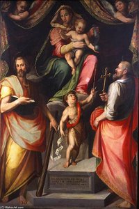 Madonna And Child Enthroned With Saints — Giovanni Maria Butteri